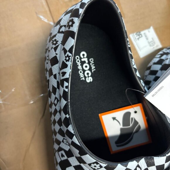 Crocs Black  White Crocs on-the-Clock Work Graphic Slip-on Shoe - Picture 4 of 7